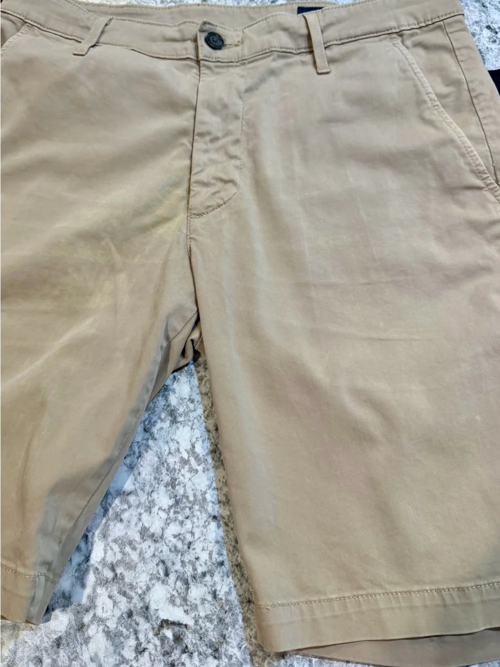 AG Adriano Goldschmied Men's Khaki Flat-Front Shorts